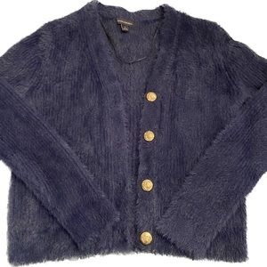 Banana Republic Navy Eyelash Preppy V-neck Cardigan